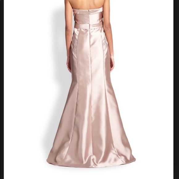 Badgley Mischka strapless beaded-trim column gown - Picture 2 of 3